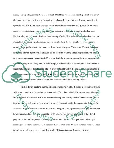 A National PE Curriculum Model or a Program Framework