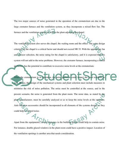 The Potential Noise Problems at the Eastmouth Crematorium