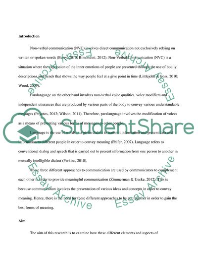The Importance of Language, Paralanguage and Non-Verbal Communication in Various Forms of Communication
