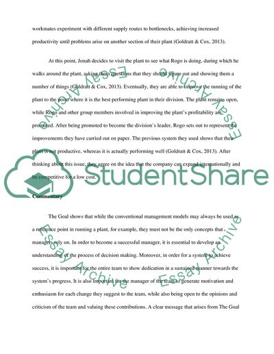 The Goal: A Process of Ongoing Improvement