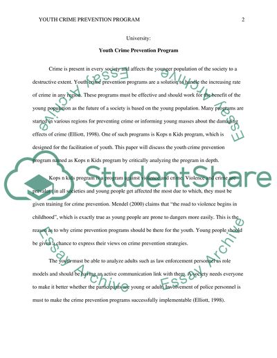 Youth Crime Prevention Program