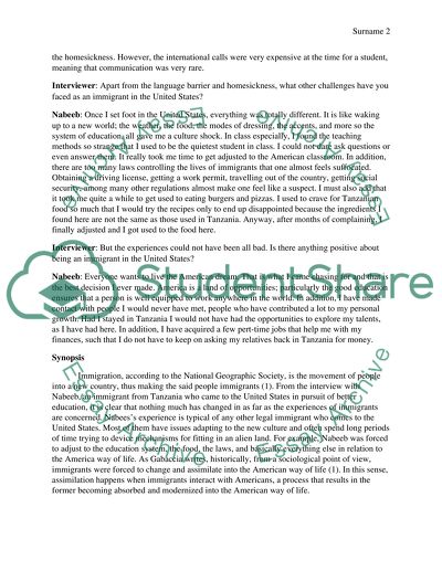 Interview with an Immigrant