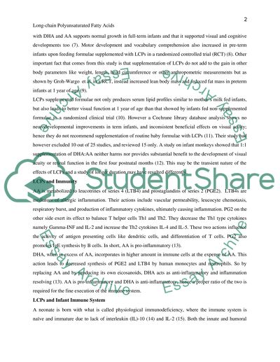 Long-Chain Polyunsaturated Fatty Acids