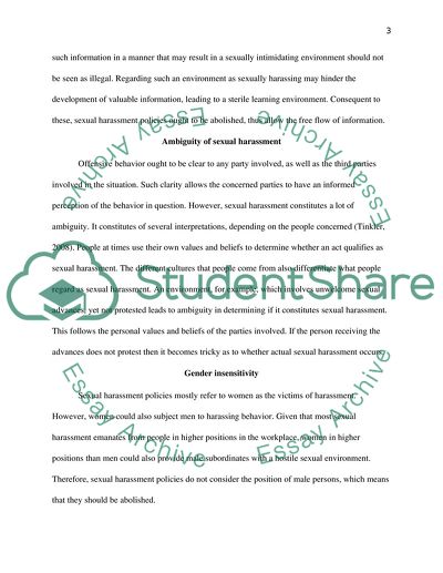 Argument against sexual harassment policies