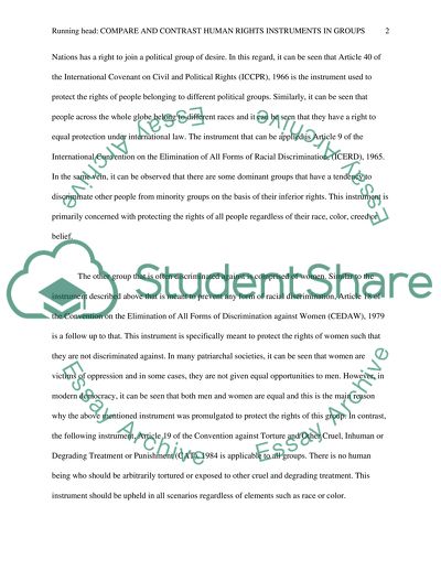 COmpare and Contrast Human RIghts Instruments in groups