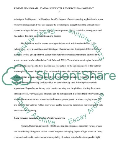 Water Resource Monitoring Using Remote Sensing