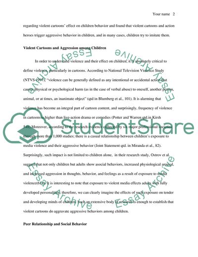 How Aggressive TV Cartoons Effect Childrens Behavior