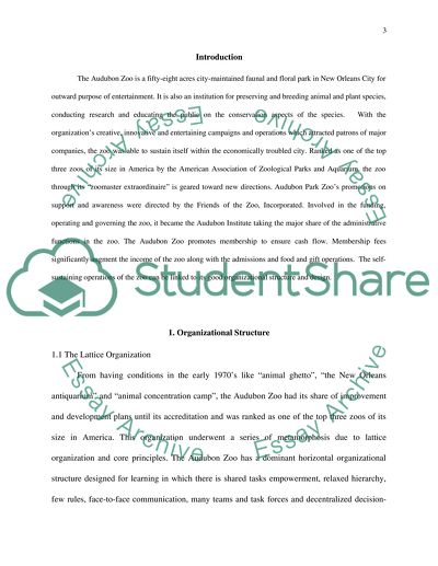 Organizational Structure of the Audubon Zoo