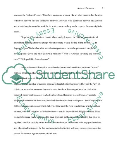 A Womans Right to Have an Abortion