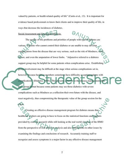 Creating a Health Promotion Program for Type II Diabetics