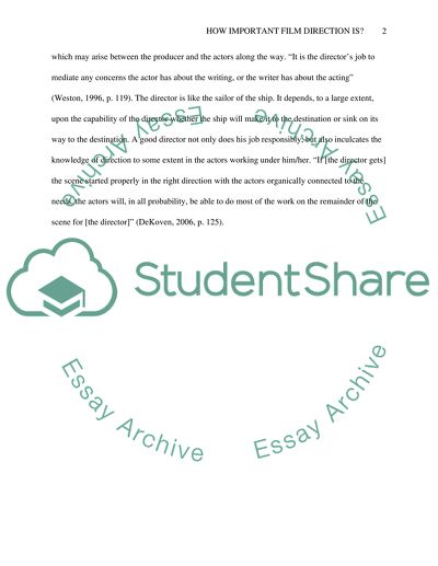 How Important Film Direction is