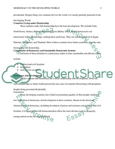 Lack of Democracy in the Developing World