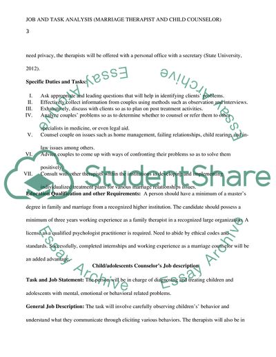 Marriage Therapist and Child Counselor