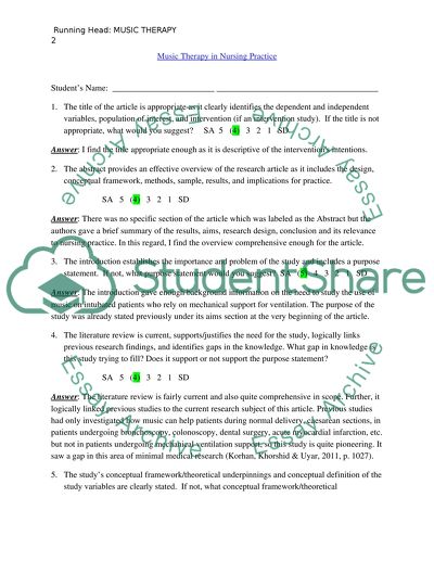 Music Therapy in Nursing Practice