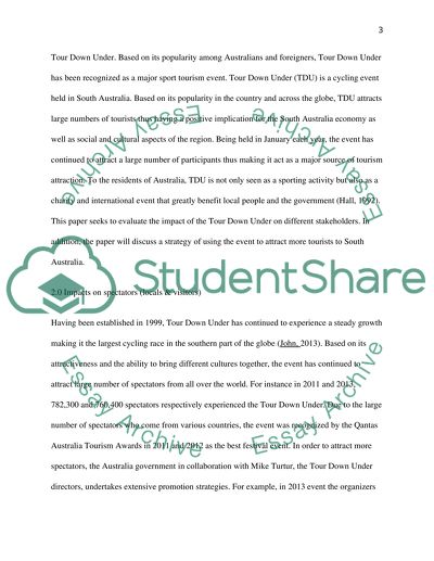 The Impact of the Tour Down under on Different Stakeholders