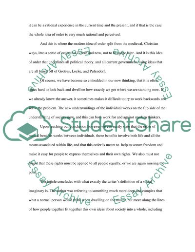 Modern Social Imaginaries