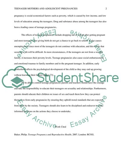 Adolescent pregnancies