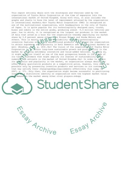 Vision and Mission of Toyota Motor Corporation