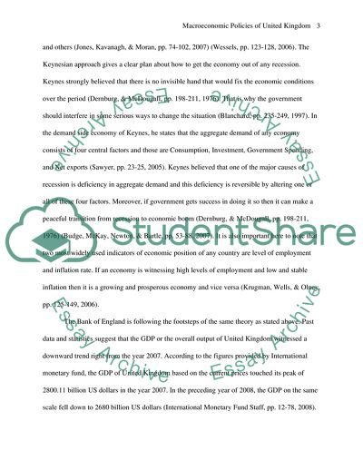 Macroeconomic Policies of the United Kingdom