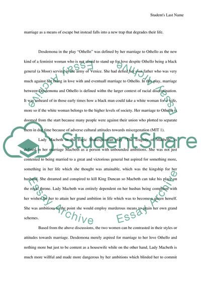 Women Defined by Marriages in Shakespeare Plays