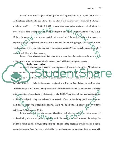 Nursing, Antibiotics and Infection