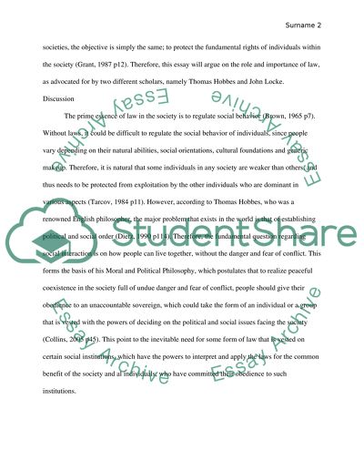 The Role of Law in the Society