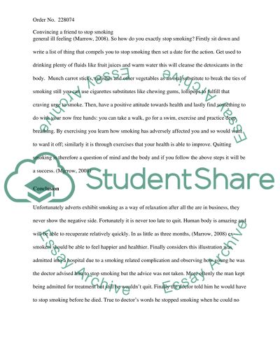 Convincing a Friend to Stop Smoking