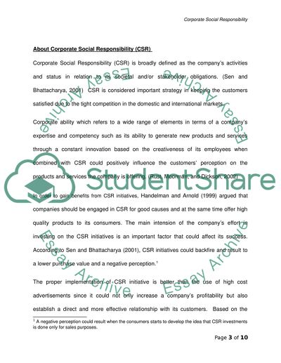 Corporate Social Responsibility: Strategy in Keeping the Customers