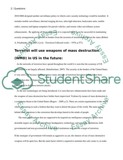 Home land security and terrorism