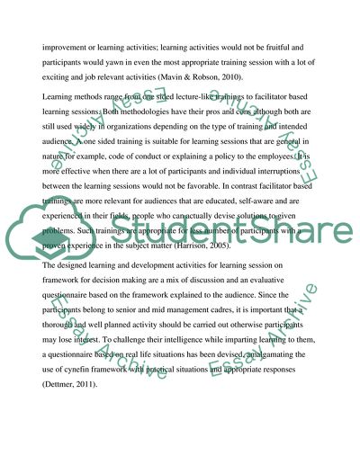 Designing Learning and Development Activities