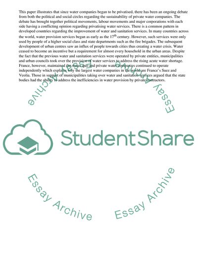 The business of water