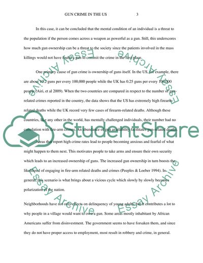 Discuss the main causes and effects of gun crime in the USA