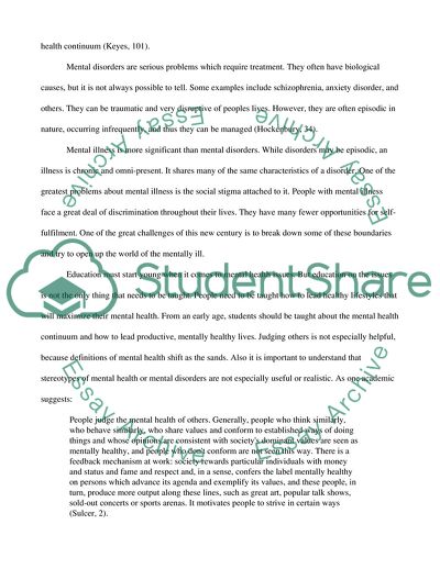 The Concept of Mental Health