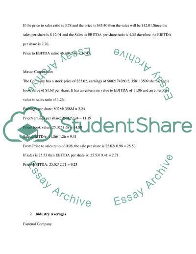 The Comparison of two Companies, Fastenal and Masco, within the Manufacturing Industry