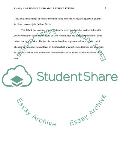 Juvenile and adult justice system