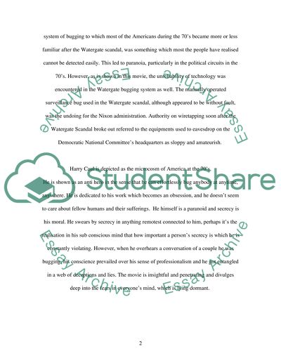Films the Conversation and the Parallax view and its influence on the audience