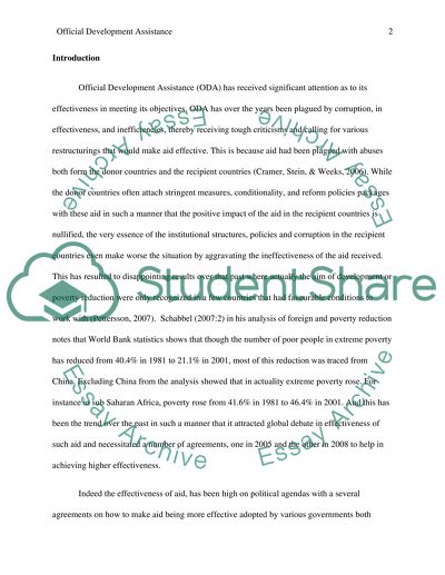 Official Development Assistance and Poverty Reduction