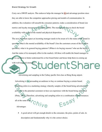 Brand Strategy for Growth of the Company