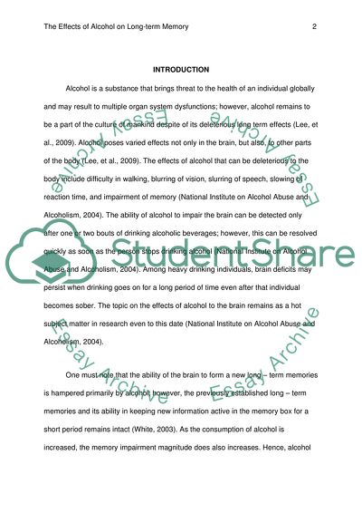 The Effects of Alcohol on Long-term Memory