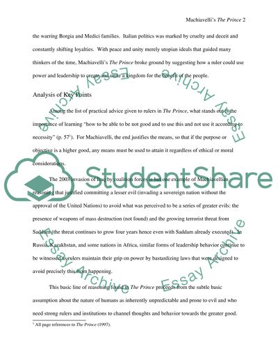 Niccol Machiavellis The Prince