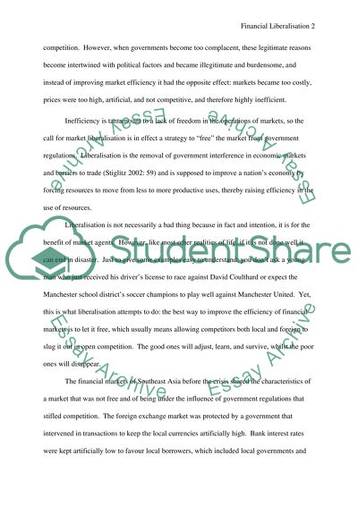 Financial Liberalisation and Crisis