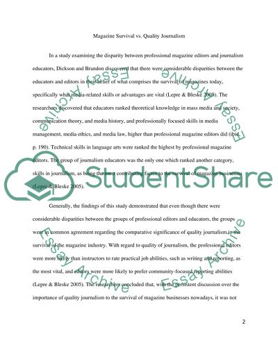 The Survival of Magazine Businesses