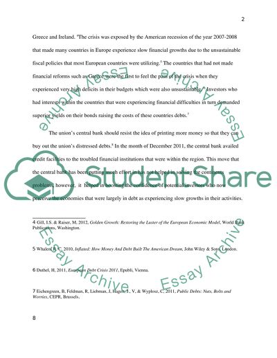 The Role that European Central Bank Play in the Current European Financial Debt Crisis