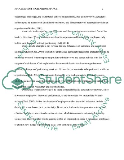 Management high performance