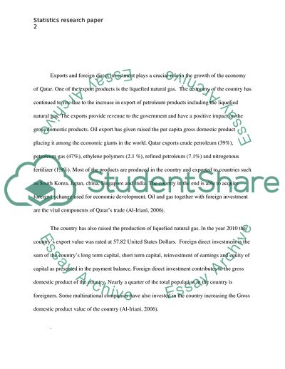 The Impact of Exports and Foreign Direct Investments on the Gross Domestic Product in Qatar