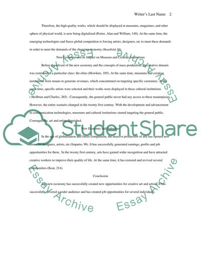 Cultural centers in new economy and subsidies