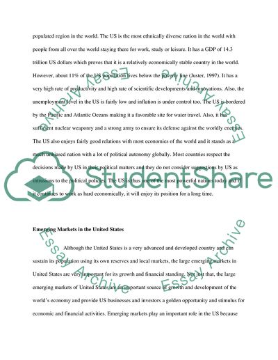 Emerging Markets in the United States