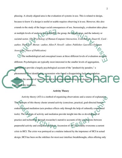 Human-computer Interaction Theories