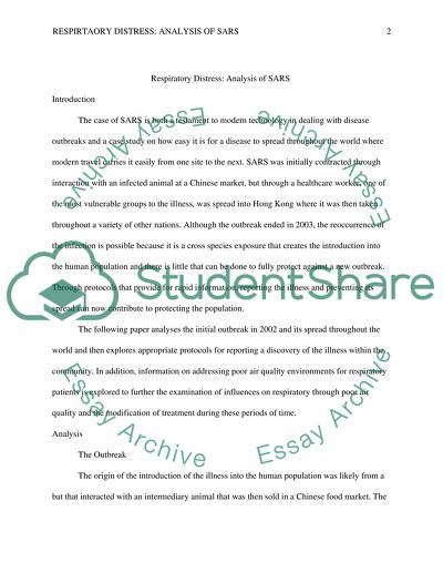 Respiratory Distress: Analysis of SARS