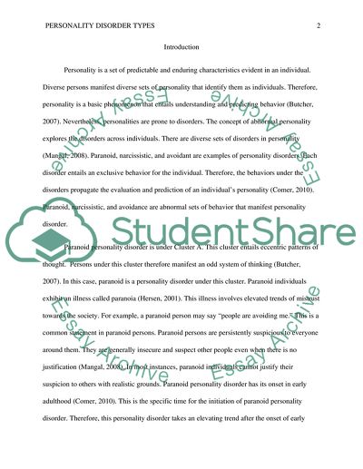 Personality Disorder Types